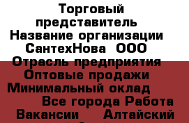 Торговый представитель › Название организации ­ СантехНова, ООО › Отрасль предприятия ­ Оптовые продажи › Минимальный оклад ­ 120 000 - Все города Работа » Вакансии   . Алтайский край,Алейск г.